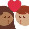 Kiss Woman Man Medium Dark Skin Tone Medium Skin Tone Element from Twemoji Emoji Set