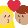 Kiss Woman Man Medium Light Skin Tone Medium Skin Tone Element from Twemoji Emoji Set