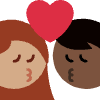 Kiss Woman Man Medium Skin Tone Dark Skin Tone Element from Twemoji Emoji Set