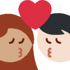 Kiss Woman Man Medium Skin Tone Light Skin Tone Element from Twemoji Emoji Set