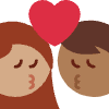 Kiss Woman Man Medium Skin Tone Medium Dark Skin Tone Element from Twemoji Emoji Set