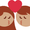 Kiss Woman Man Medium Skin Tone Element from Twemoji Emoji Set