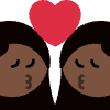 Kiss Woman Woman Dark Skin Tone Element from Twemoji Emoji Set