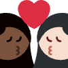 Kiss Woman Woman Dark Skin Tone Light Skin Tone Element from Twemoji Emoji Set