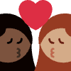 Kiss Woman Woman Dark Skin Tone Medium Skin Tone Element from Twemoji Emoji Set