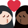 Kiss Woman Woman Light Skin Tone Dark Skin Tone Element from Twemoji Emoji Set