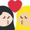 Kiss Woman Woman Light Skin Tone Medium Light Skin Tone Element from Twemoji Emoji Set