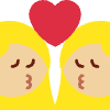 Kiss Woman Woman Medium Light Skin Tone Element from Twemoji Emoji Set