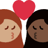 Kiss Woman Woman Medium Skin Tone Dark Skin Tone Element from Twemoji Emoji Set