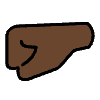 Left Facing Fist Dark Skin Tone Element from OpenMoji Emoji Set