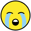 Loudly Crying Face Element from OpenMoji Emoji Set