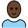 Man Dark Skin Tone Bald Element from OpenMoji Emoji Set
