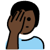 Man Facepalming Dark Skin Tone Element from OpenMoji Emoji Set