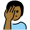 Man Facepalming Medium Dark Skin Tone Element from OpenMoji Emoji Set