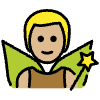 Man Fairy Medium Light Skin Tone Element from OpenMoji Emoji Set