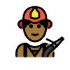 Man Firefighter Medium Dark Skin Tone Element from OpenMoji Emoji Set