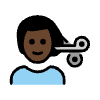 Man Getting Haircut Dark Skin Tone Element from OpenMoji Emoji Set