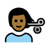 Man Getting Haircut Medium Dark Skin Tone Element from OpenMoji Emoji Set