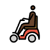 Man In Motorized Wheelchair Dark Skin Tone Element from OpenMoji Emoji Set