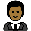 Man In Tuxedo Medium Dark Skin Tone Element from OpenMoji Emoji Set