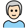 Man Light Skin Tone White Hair Element from OpenMoji Emoji Set