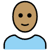 Man Medium Skin Tone Bald Element from OpenMoji Emoji Set