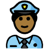 Man Police Officer Medium Dark Skin Tone Element from OpenMoji Emoji Set
