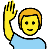 Man Raising Hand Element from OpenMoji Emoji Set