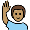 Man Raising Hand Medium Skin Tone Element from OpenMoji Emoji Set