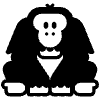 Orangutan High Contrast Element from Fluent Emoji High Contrast Set