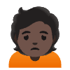 Person Frowning Dark Skin Tone Element from Noto Emojis Set