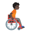 Person In Manual Wheelchair Facing Right Dark Skin Tone Element from Noto Emojis Set