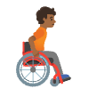 Person In Manual Wheelchair Facing Right Medium Dark Skin Tone Element from Noto Emojis Set