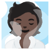 Person In Steamy Room Dark Skin Tone Element from Noto Emojis Set