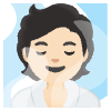 Person In Steamy Room Light Skin Tone Element from Noto Emojis Set