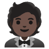 Person In Tuxedo Dark Skin Tone Element from Noto Emojis Set