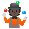 Person Juggling Dark Skin Tone Element from Noto Emojis Set