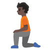 Person Kneeling Dark Skin Tone Element from Noto Emojis Set