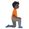 Person Kneeling Facing Right Dark Skin Tone Element from Noto Emojis Set