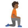 Person Kneeling Facing Right Medium Dark Skin Tone Element from Noto Emojis Set