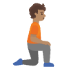 Person Kneeling Facing Right Medium Skin Tone Element from Noto Emojis Set