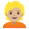 Person Medium Light Skin Tone Blond Hair Element from Noto Emojis Set