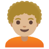 Person Medium Light Skin Tone Curly Hair Element from Noto Emojis Set