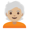 Person Medium Light Skin Tone White Hair Element from Noto Emojis Set
