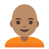 Person Medium Skin Tone Bald Element from Noto Emojis Set