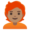 Person Medium Skin Tone Red Hair Element from Noto Emojis Set
