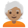 Person Medium Skin Tone White Hair Element from Noto Emojis Set