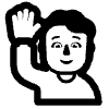 Person Raising Hand High Contrast Default Element from Fluent Emoji High Contrast Set