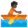 Person Rowing Boat Dark Skin Tone Element from Noto Emojis Set