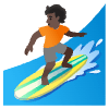 Person Surfing Dark Skin Tone Element from Noto Emojis Set